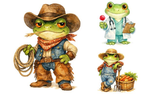 Download Cute Watercolor Frog Clipart Bundle Pack - Premium Bundle
